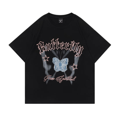 Butterfly T-shirt Short Sleeve Men And Women