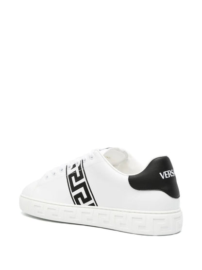 Versace Greca-embroidered leather sneakers