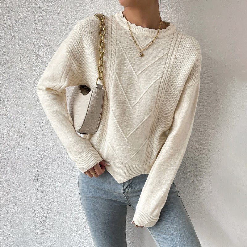 Women’s Fashionable Irregular Bottoming Sweater: