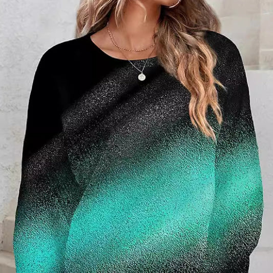 Women's Round-neck Long Sleeve Gradient Sequin Long Sleeve Loose Sweatshirt