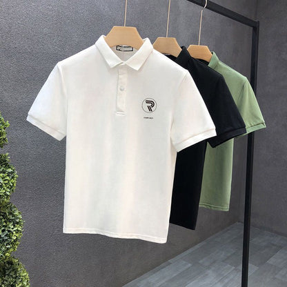 Polo Collar Short Sleeve Summer Lapels T-shirt Men