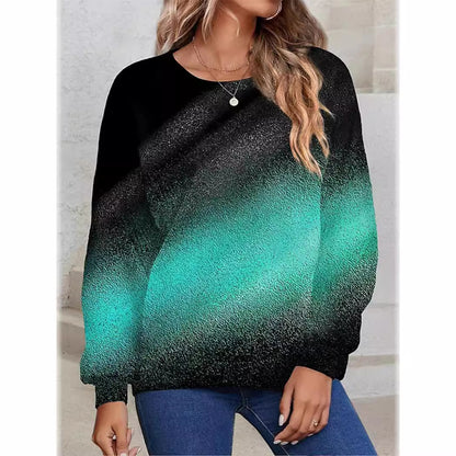 Women's Round-neck Long Sleeve Gradient Sequin Long Sleeve Loose Sweatshirt