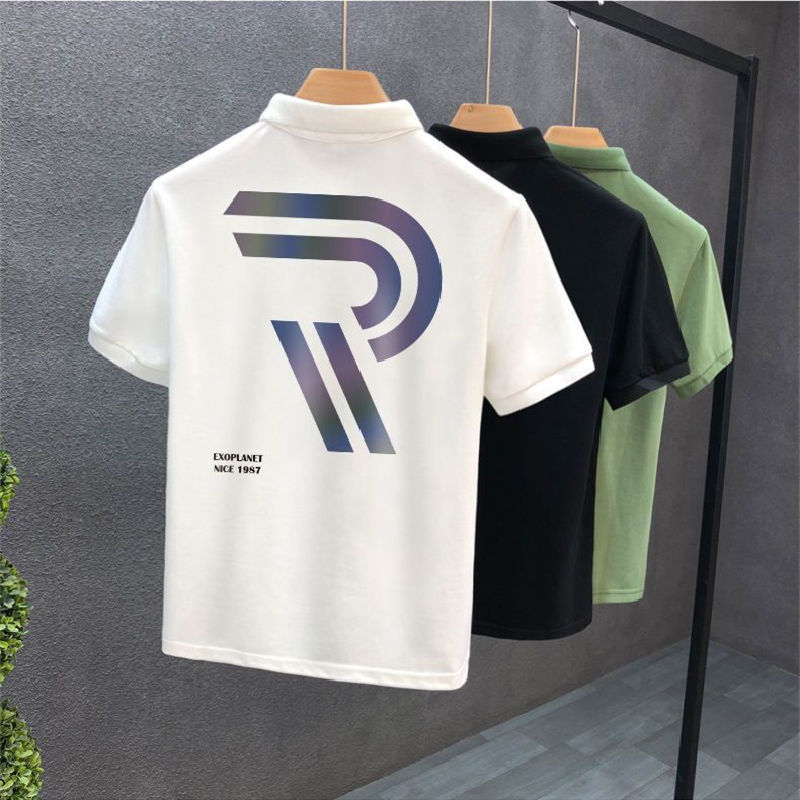 Polo Collar Short Sleeve Summer Lapels T-shirt Men